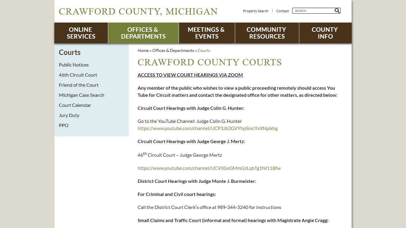Crawford County Michigan Courts